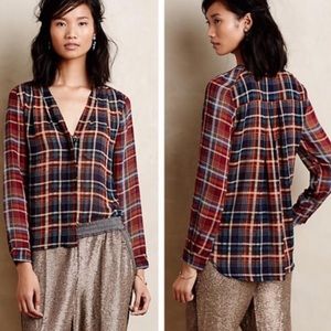 Anthropologie Maeve plaid blouse Med - MOVING SALE